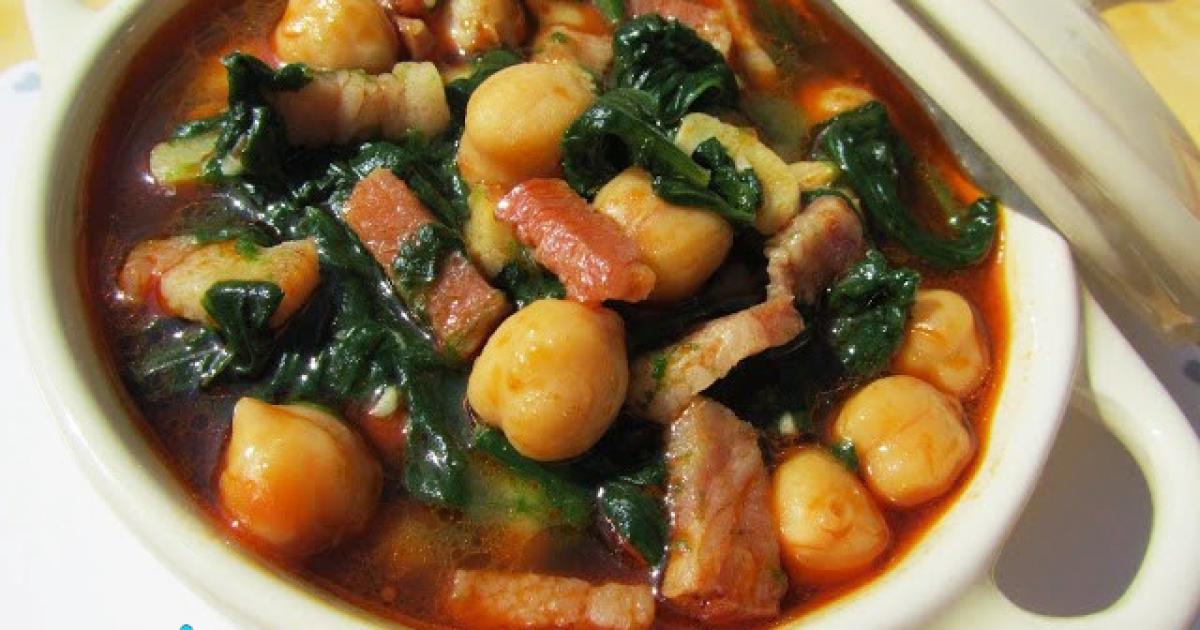 Espinacas con garbanzos Entre Fogones